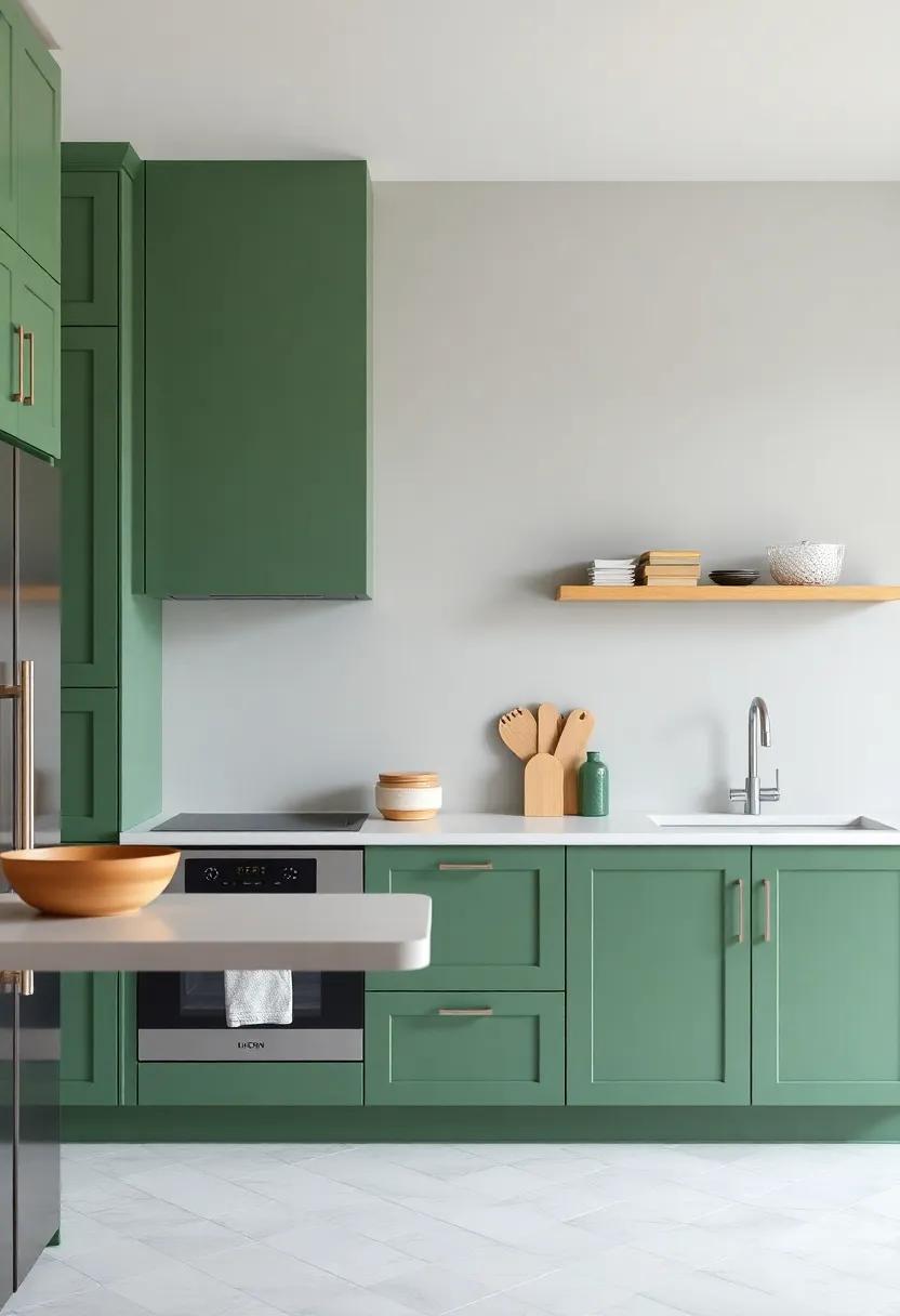 Neutrals and Greens: Pair ‍green‍ cabinets⁢ with soft gray walls for a ‍harmonious balance that feels both ⁤modern and sophisticated