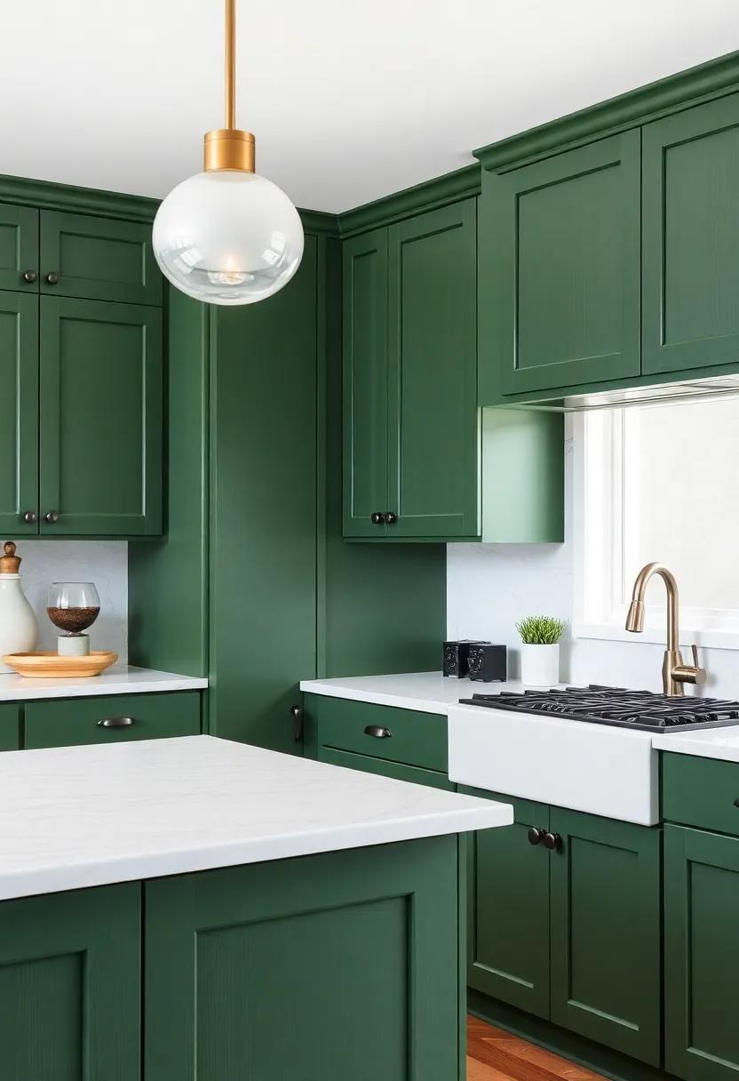 Textured Beauty: Introduce ‌textured green ⁤cabinets, such⁣ as shaker style, to ⁢add dimension ‍and flair to your kitchen's overall design