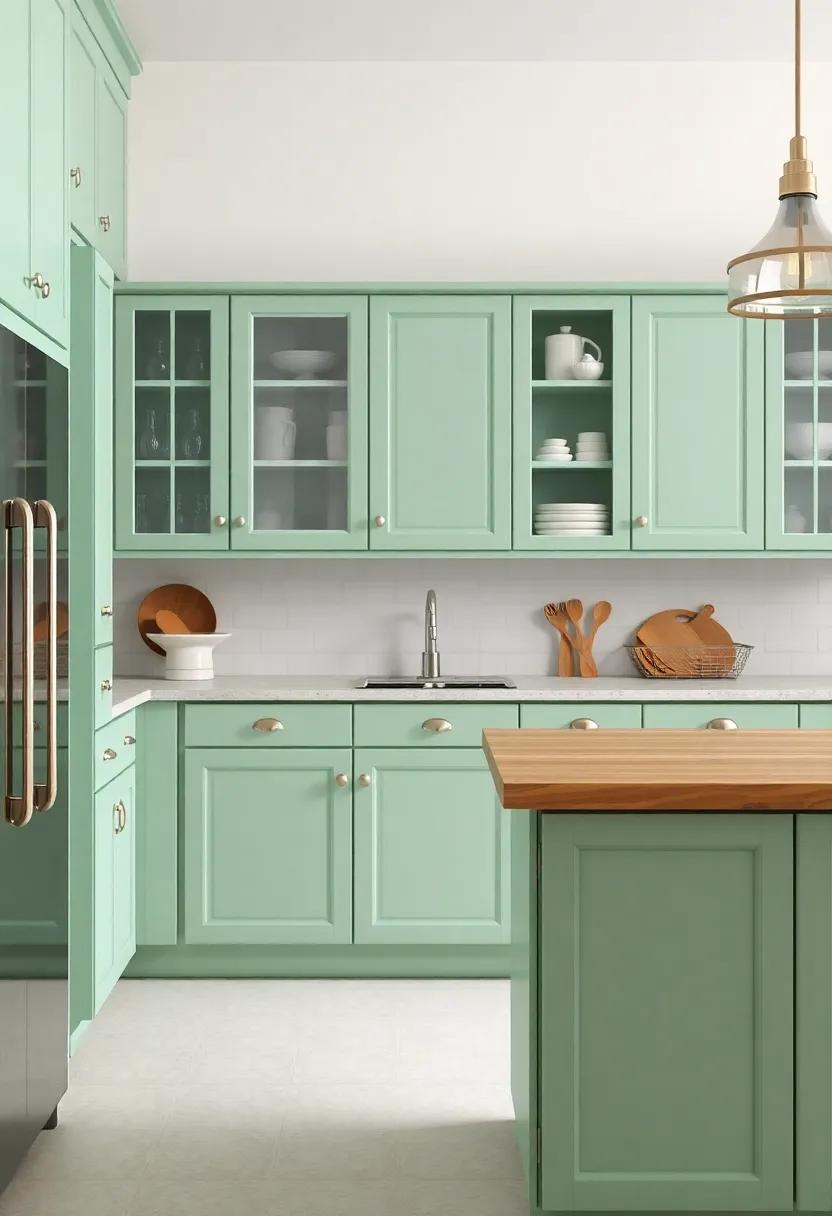 vintage Revival: Restore​ a vintage charm with mint green cabinets and retro-style hardware that harkens back to classic kitchen aesthetics