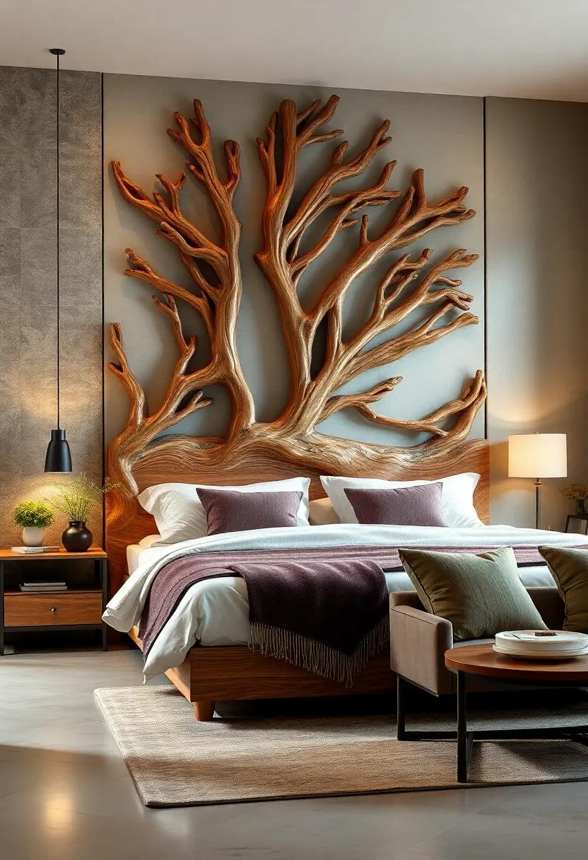 Treetop Elegance: Carved from solid cherry or oak, this headboard reflects nature’s finest craftsmanship, perfect for a timeless look