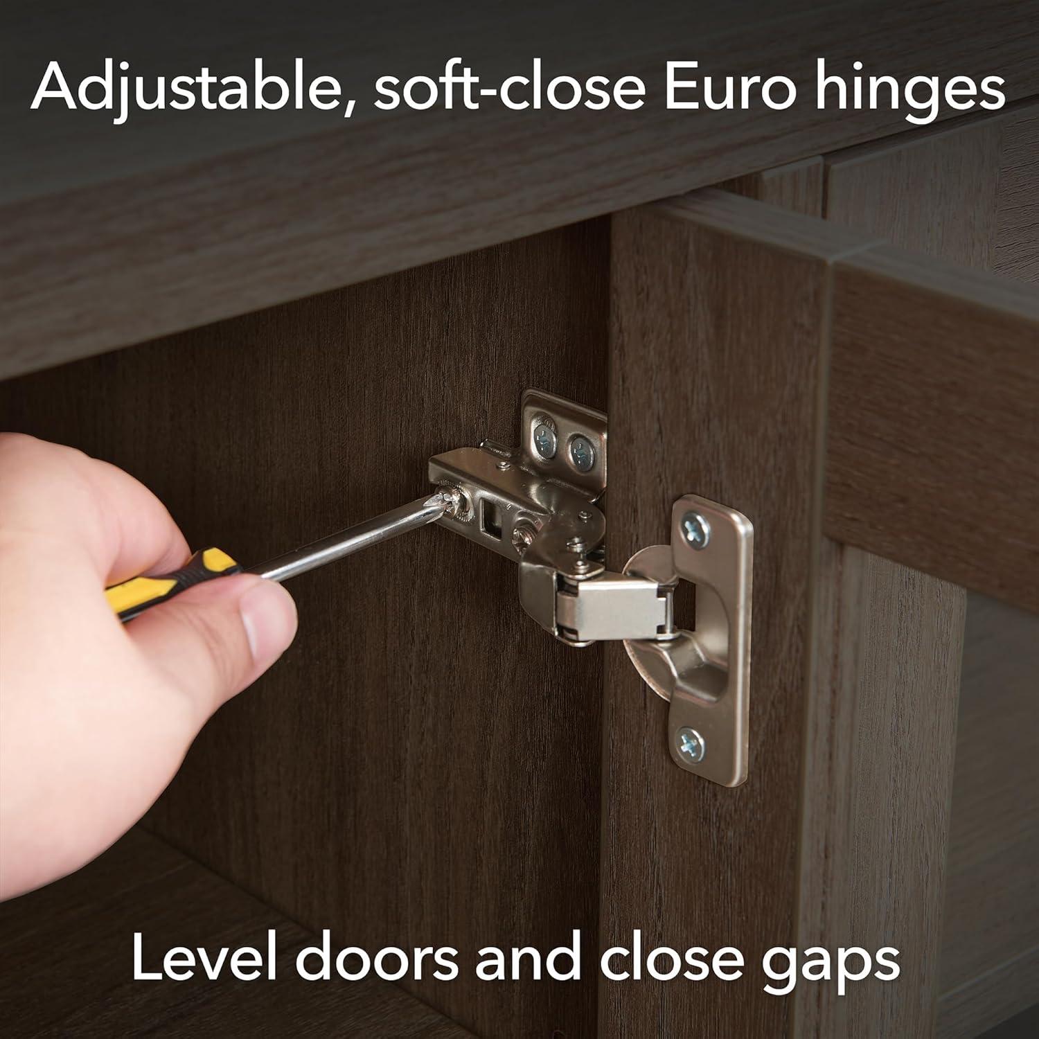 Henn&Hart Fluted​ TV Stand helps keep‌ your living room tidy