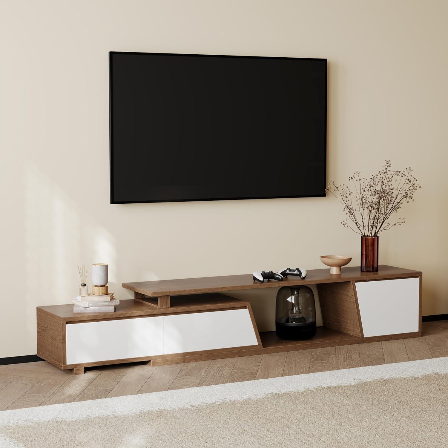 Homary Extendable TV Stand with 3 Drawers — fits your space