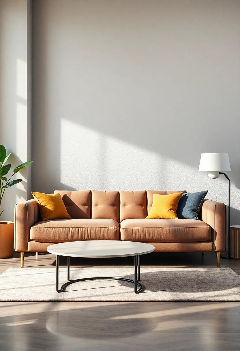 Statement Sofas: ​Pick a sofa in a bold color or a striking ​design, complemented by metal​ legs⁢ that enhance its industrial flair
