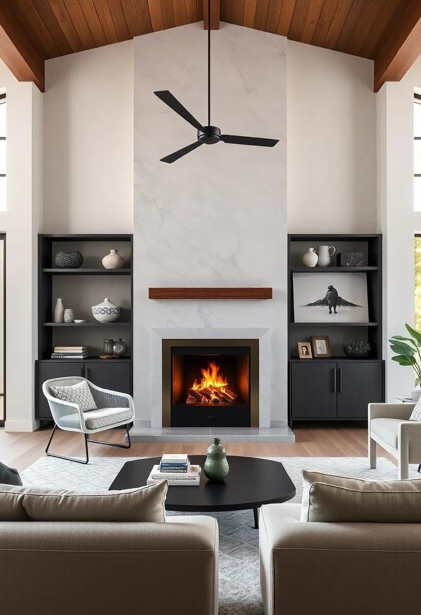 Fireplaces with Metal surrounds: Choose a fireplace⁢ design with a metallic surround or an insert to create a warm yet ⁣edgy focal point in the room