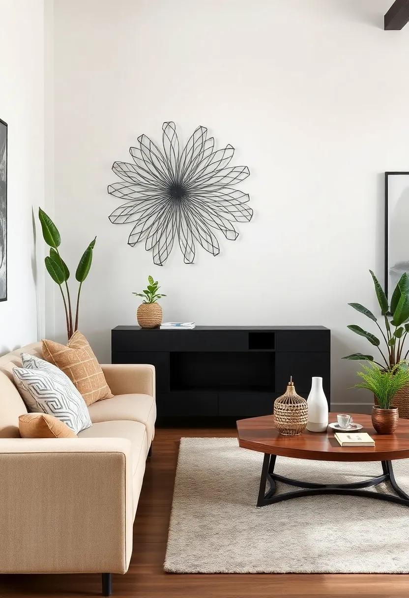 Unique Metal Decor: hang a ⁣metal wall sculpture or‍ a piece of metal artwork to draw the eye and add character‌ to your ⁤walls