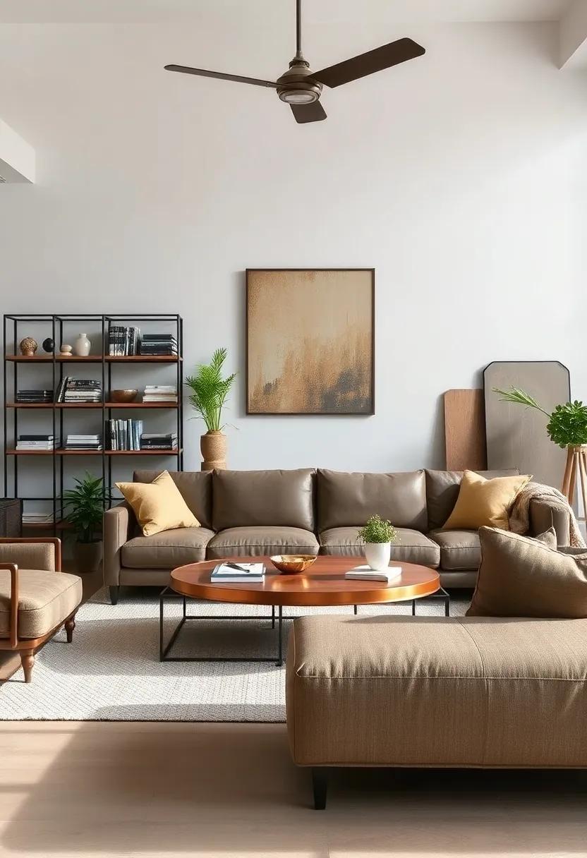 Layered Metal Elements:‌ Combine different metals, such as copper, brass, and steel, in your decor to add complexity and richness to your‌ living room's aesthetic