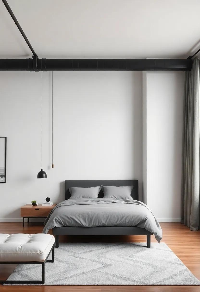 Embracing Industrial Modern Design Within a ‍Chic Bedroom Aesthetic
