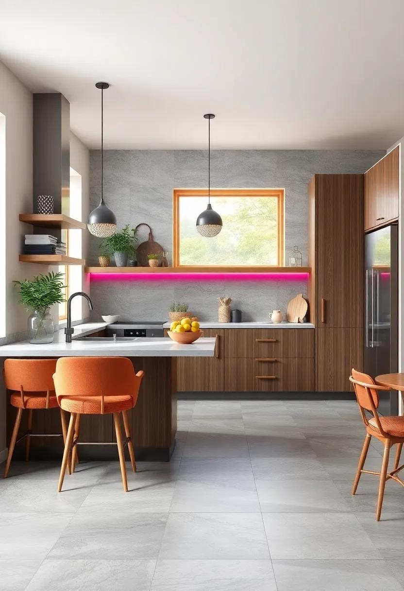 Bright accent Borders: Enhance your grey tiles with brightly ‌colored accent borders⁣ that frame your kitchen elegantly