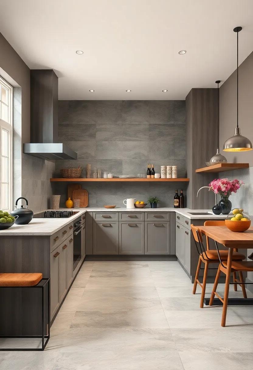 Classic Style Meets Modern Function: find out how modern grey tiles combine classic ⁤aesthetics with durability, perfect for a kitchen that stands the test of ⁢time