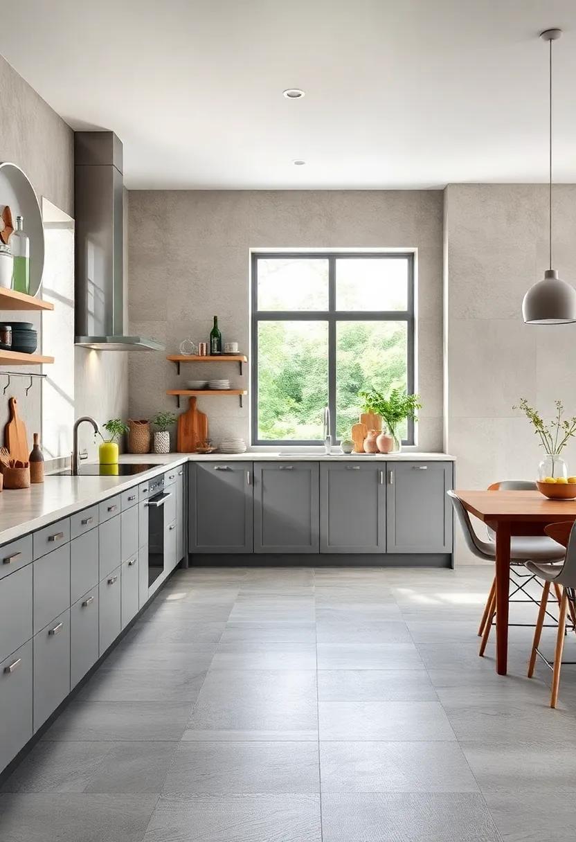 Soft ‌Matte Finishes: Consider the understated elegance of soft matte grey tiles that provide a‍ calming backdrop for your culinary adventures