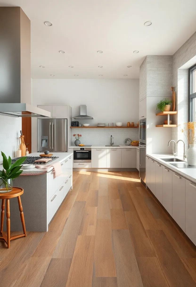 Distressed Vinyl Flooring: For an affordable option, consider distressed vinyl flooring that mimics wood or stone while being easy to maintain