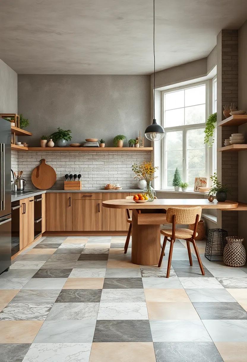 Patchwork Tile Design: Mix and match various tile designs for a playful patchwork effect, perfect for eclectic kitchen aesthetics
