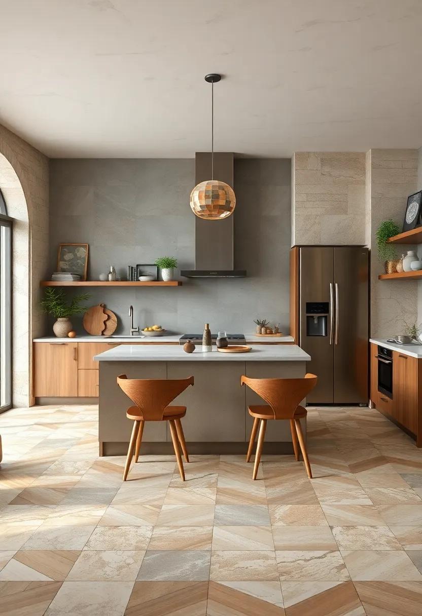 Subtle Geometric Patterns: Enhance the rustic feel with subtle geometric patterns that add a bit of modern twist without overpowering the space