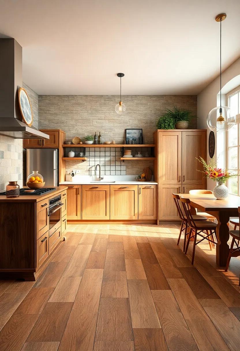 wooden Wide Planks: Bring in wide wooden planks for a classic rustic touch, ensuring easy installation and timeless appeal