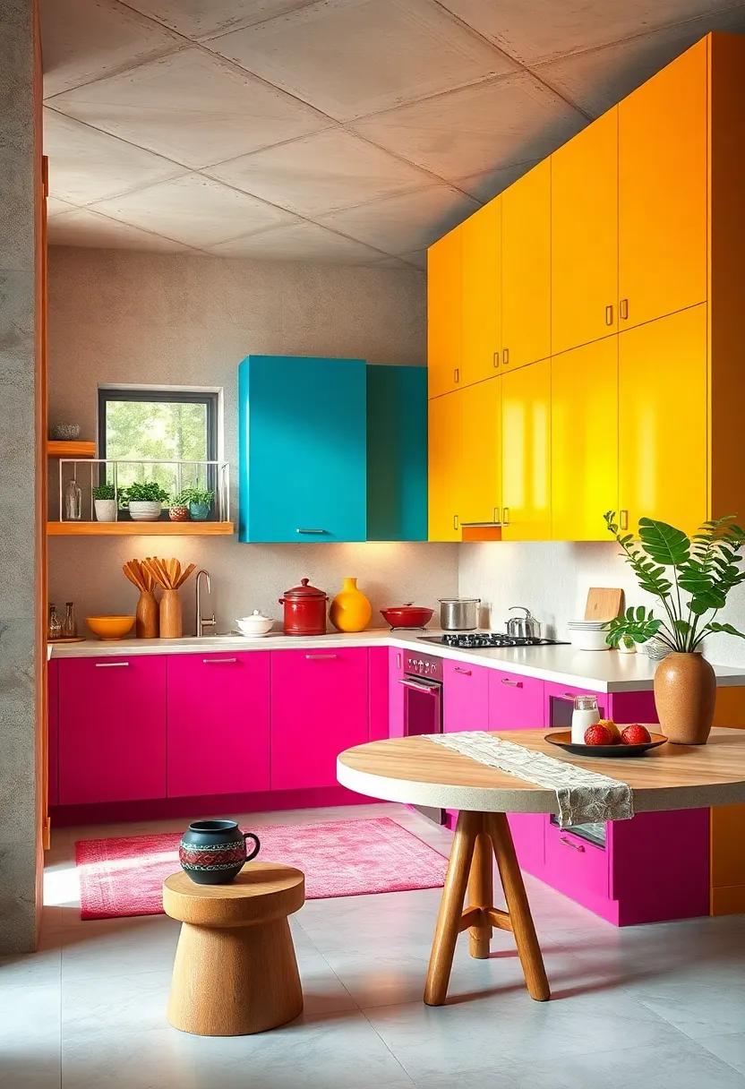 colorful Cabinets: Unleash your personality by painting cabinets in bold hues, turning your kitchen into a vibrant and inviting space