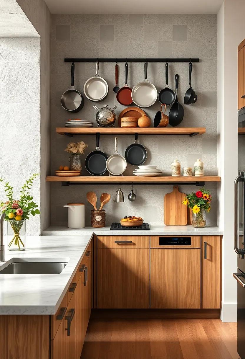 Customizable Cookware Displays: Utilize hanging racks or magnetic strips to display pots and pans, ⁢making them both accessible and decorative