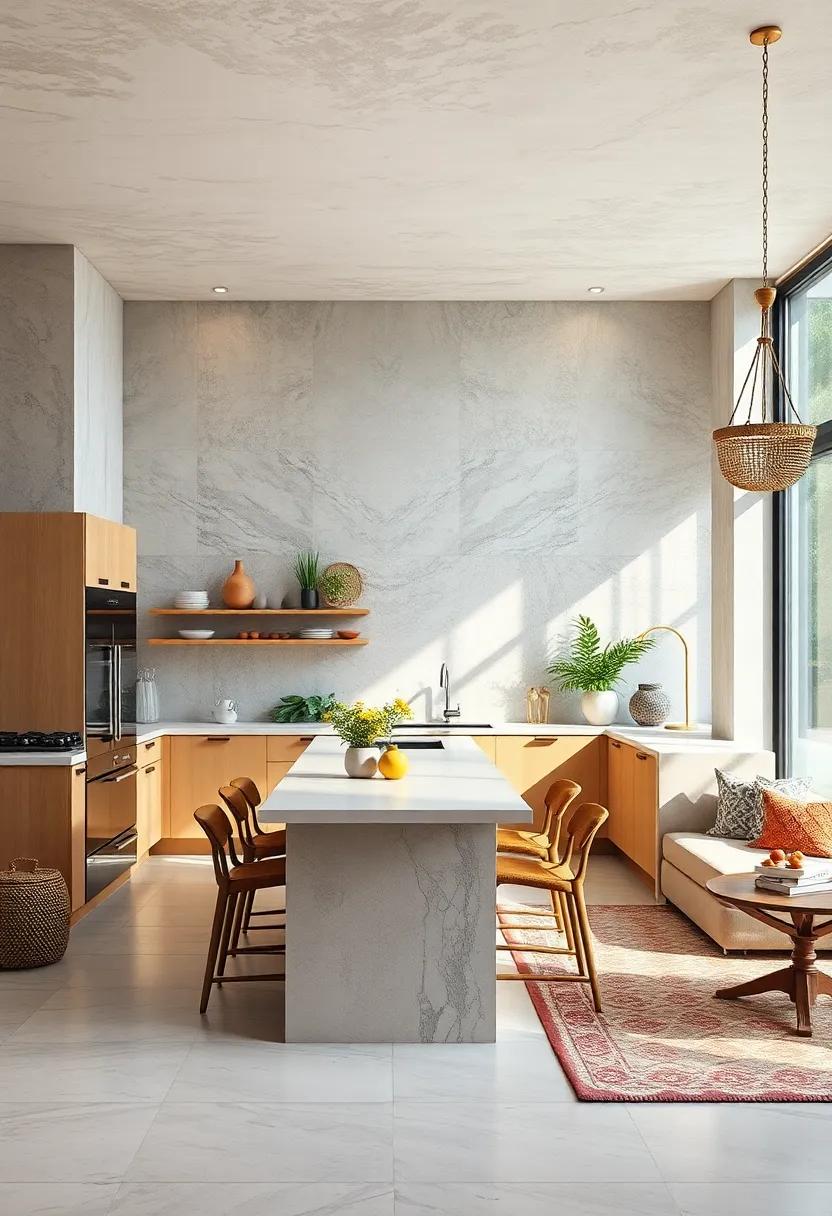 Multi-Functional Workspaces: Combine cooking, eating, and working areas to maximize efficiency​ in your kitchen design