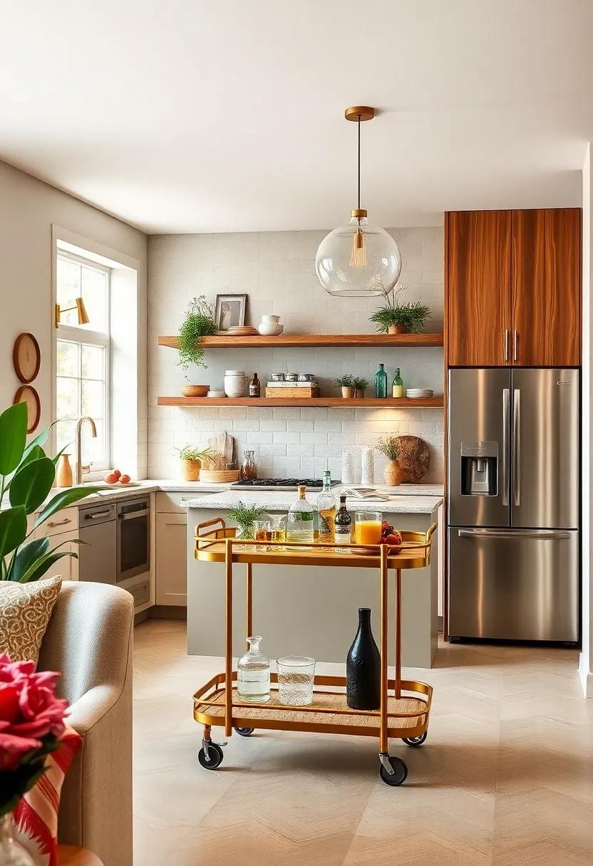 Stylish Bar Carts: Create a chic bar cart to house ‌your beverages and tools, bringing social flair to your kitchen