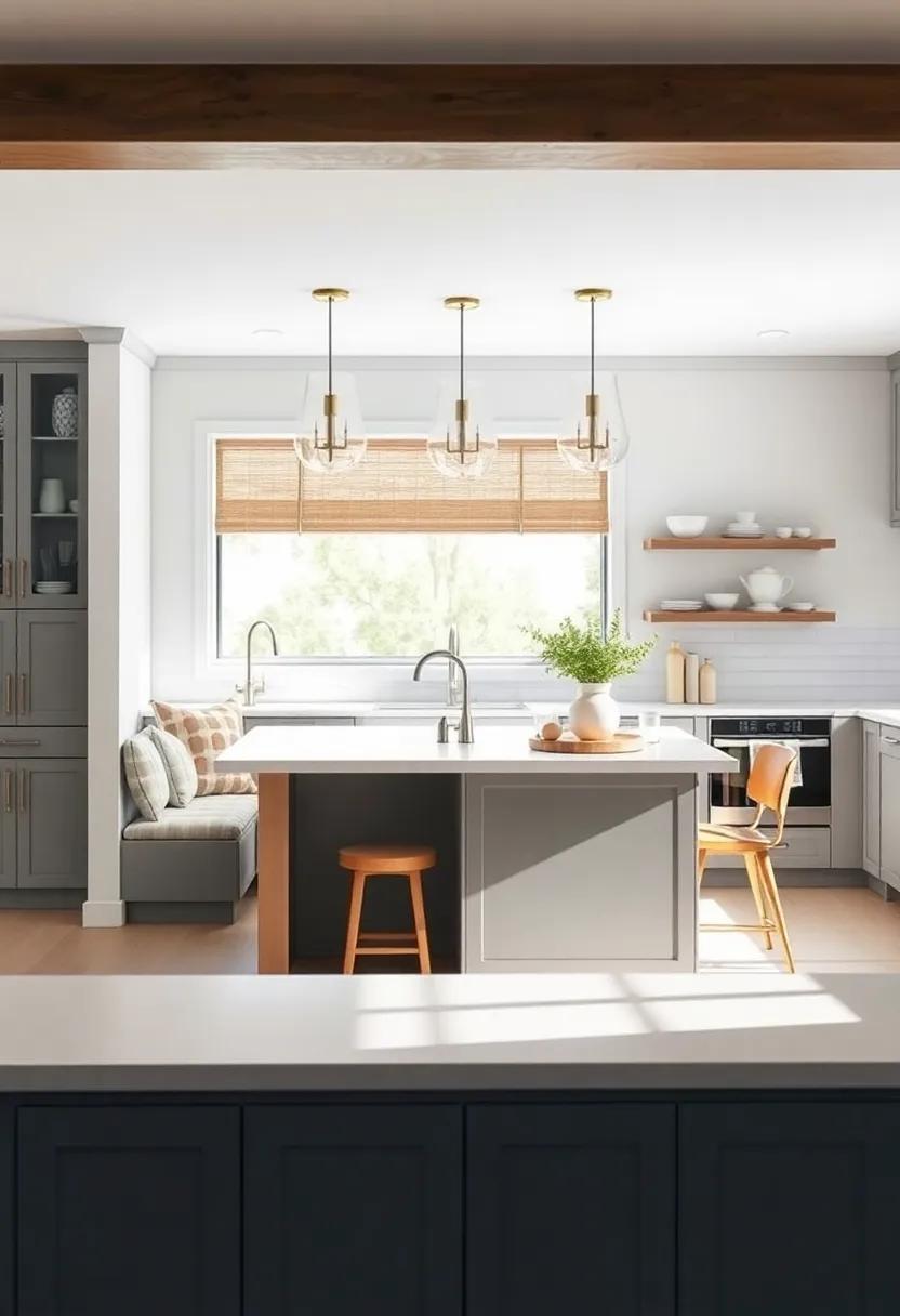 Create a Breakfast Nook: Enhance gathering spaces by adding comfortable seating on one side of your island for cozy breakfasts or casual chats