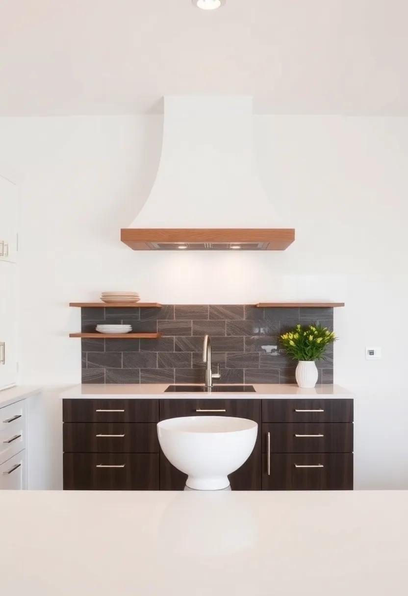 Install a Statement Hood: A unique range hood can become a focal point that ties in the overall kitchen style with your island