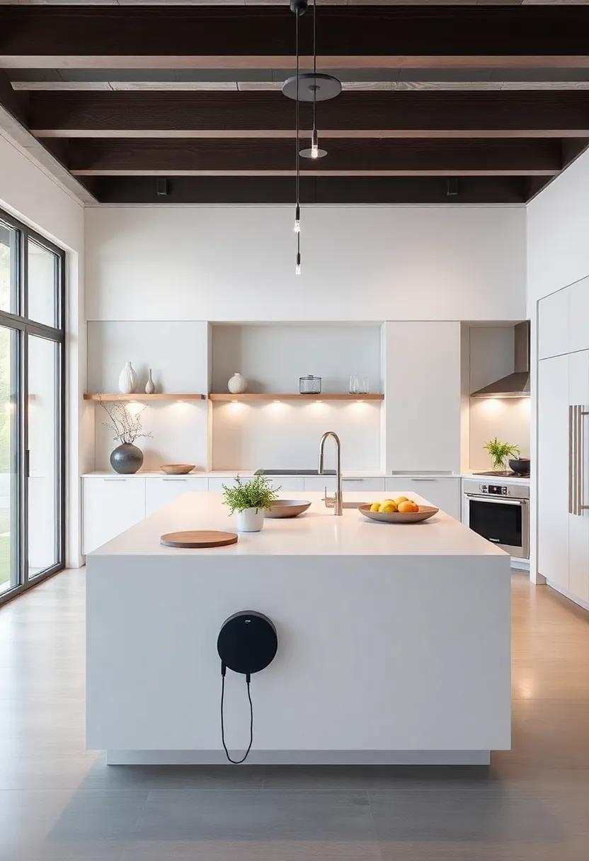 Integrate Technology: Incorporate charging stations or smart speakers discreetly into your island design to stay connected while cooking