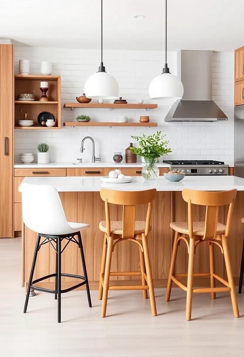 mix and Match Furniture: Pair different styles of stools or chairs to create an eclectic look that still feels cohesive