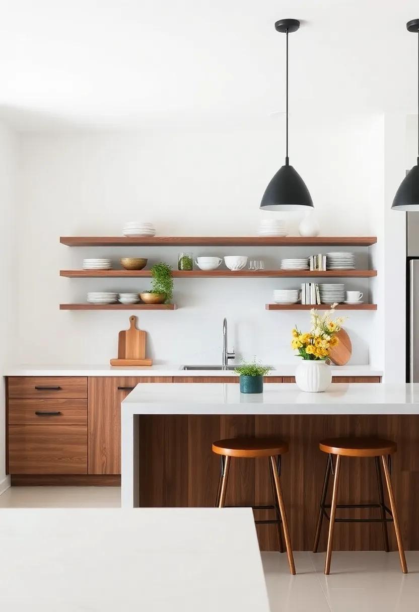 Opt for open Shelving: Display beautiful dishware or cookbooks on open shelves to blend functionality with personal style