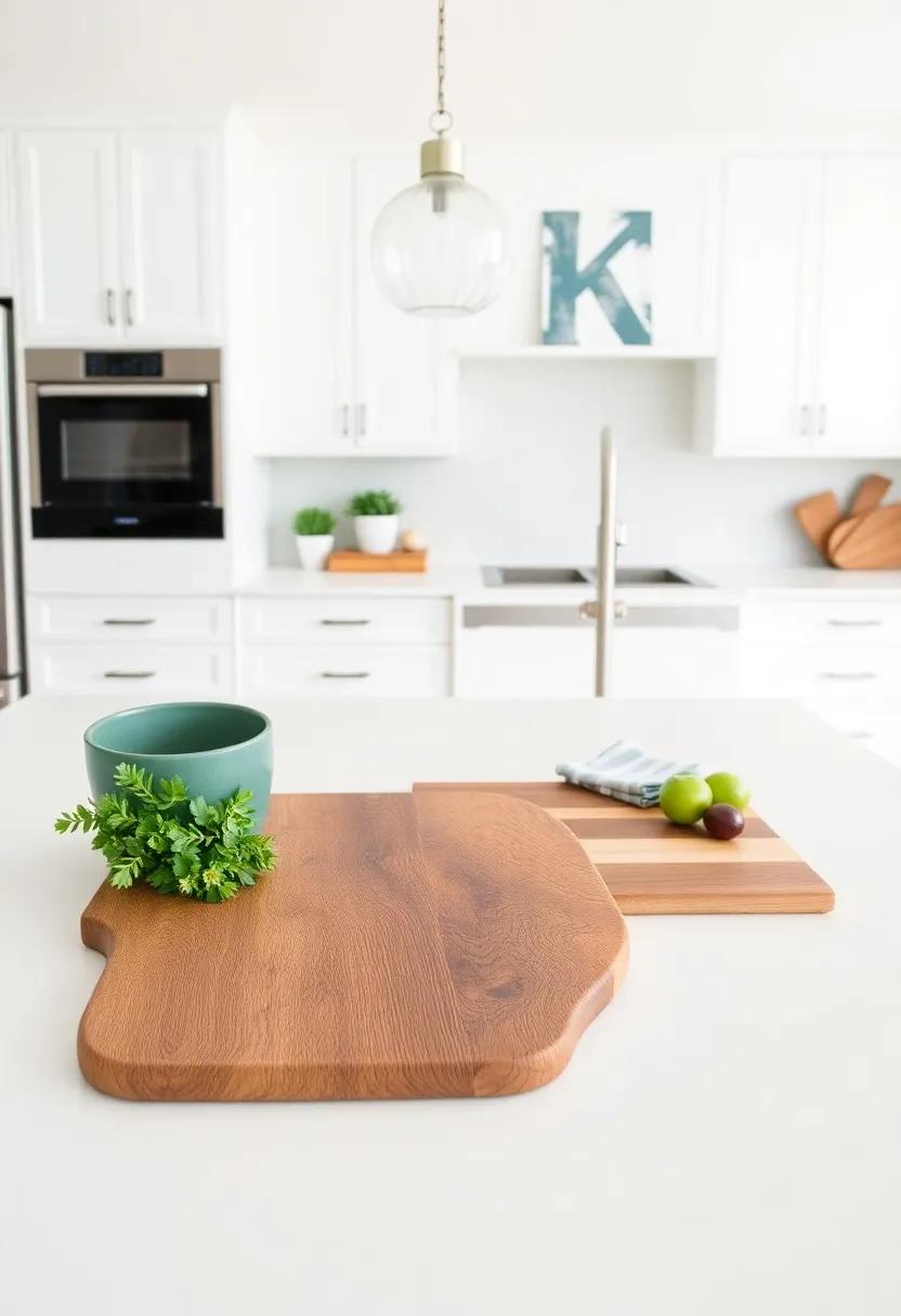 Use Decorative Cutting Boards: Leave an artistic cutting board on display, serving as both a functional tool and a decorative element