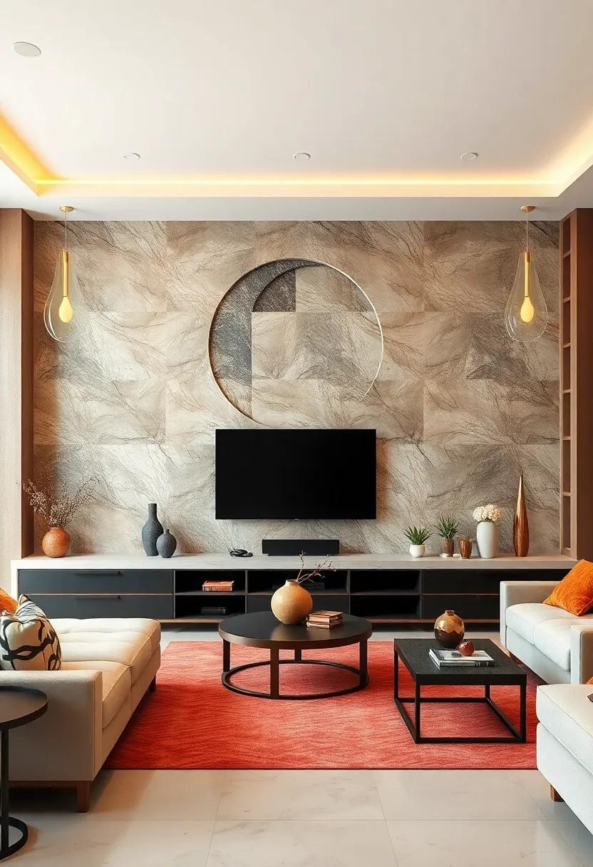 Artistic Wall Murals: Transform the ​wall behind ⁣your TV into ⁢a stunning mural that complements the room’s ⁢decor ⁢and‌ draws attention to the‍ screen