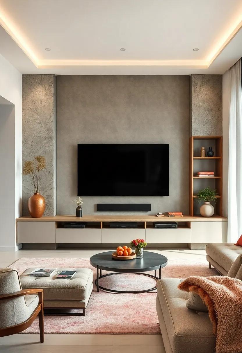 Hidden Technology: Create a built-in unit that conceals wires and gadgets, maintaining ​a clean ⁢look while enhancing the overall aesthetic