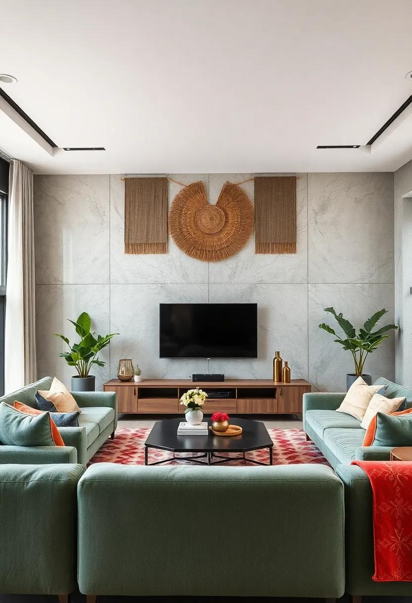 Textured Fabrics: Add softness with textile⁣ panels or wall​ hangings that contrast with​ the sleekness of the TV, creating a well-rounded decor story