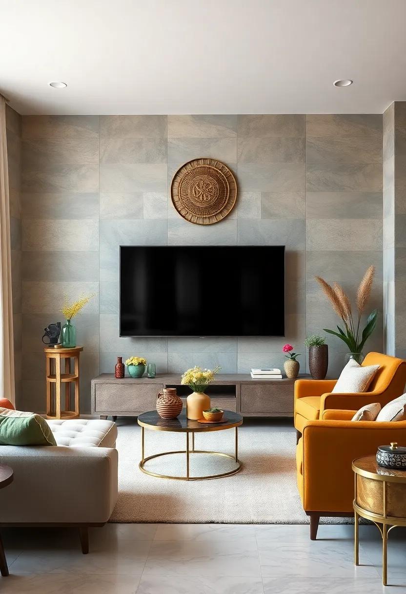 Vintage Finds: Decorate ⁢around your TV with vintage‍ furniture or decor that tells a story ​and adds charm to your space