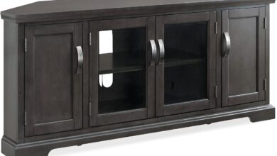 Leick Home 84386 Corner Tv Stand Fits Your Tight Corner