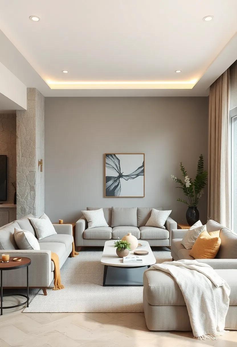 Natural Textiles: ‌Use light​ gray linen or cotton couch covers and ‌beige throws to soften the space and create a cozy,lived-in feel