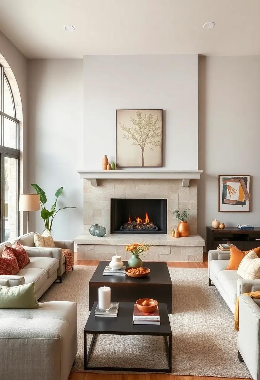 bold Artwork: ‌Hang vibrant artwork⁣ with shades of gray‍ and beige as a focal point, providing a striking ⁣contrast and giving personality to your living room