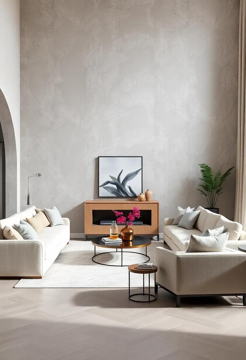 Statement Furniture: Opt for a beige sofa with light gray accent chairs or vice versa, striking a balance that invites conversation and comfort