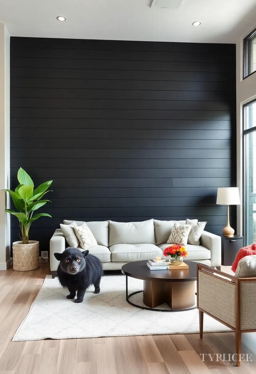 Bold Black: A ‌sleek black shiplap accent wall can​ serve⁤ as a​ stunning backdrop‍ for your furniture,‌ allowing colorful decor pieces to pop