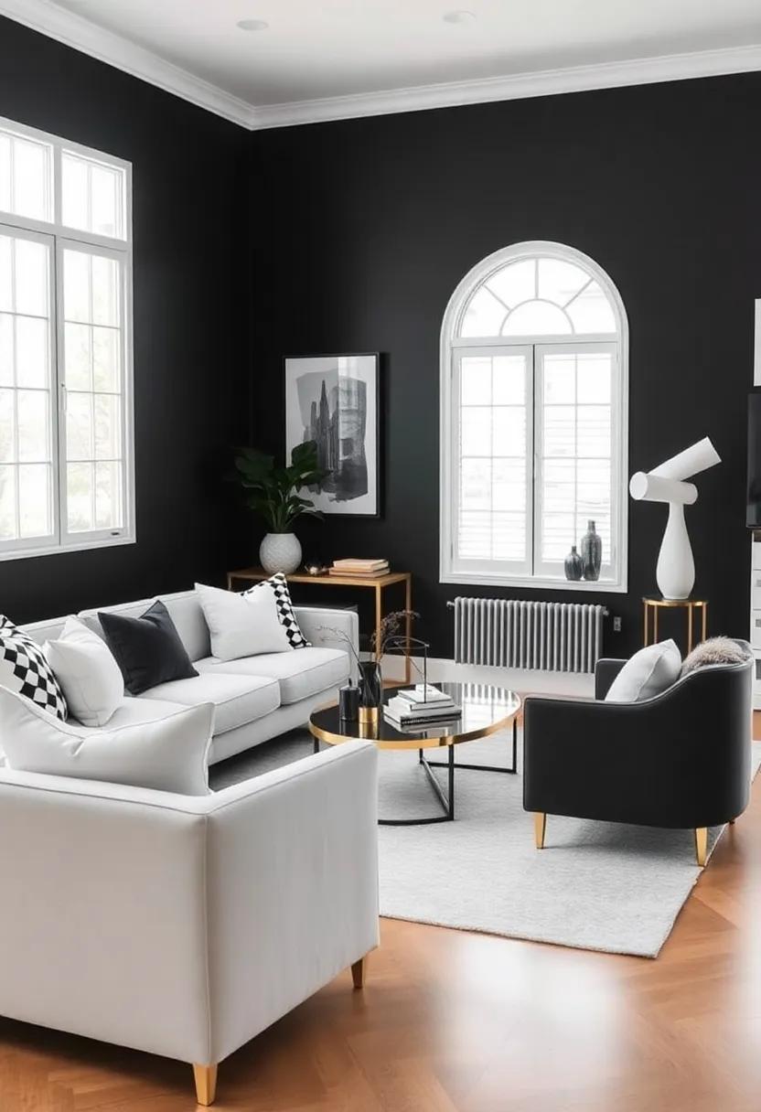 Furniture Selections: The Best Pieces to Complement Black Accent Walls