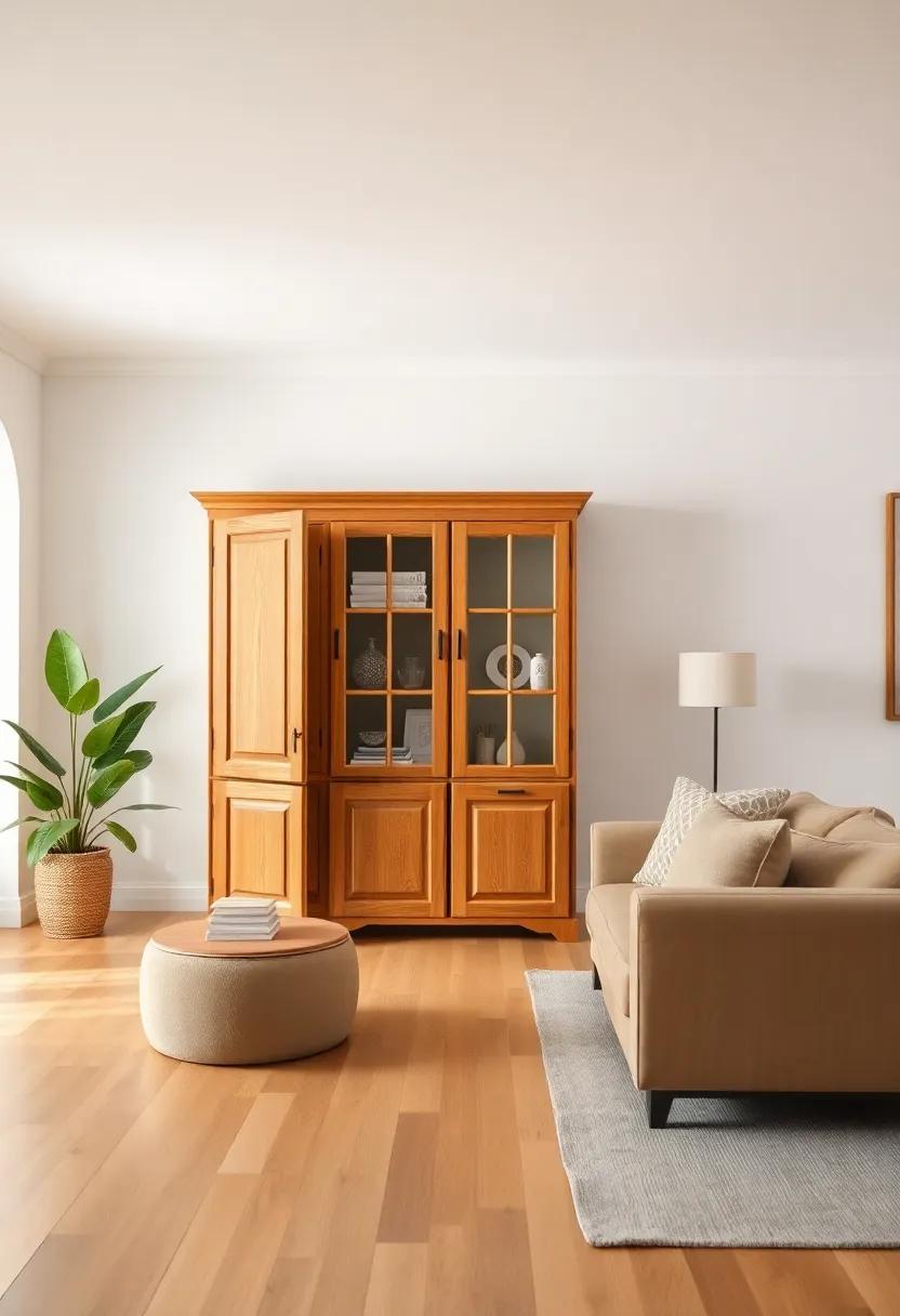 Use your armoire as a divider to define spaces in an open-concept living area, maintaining flow while delineating distinct zones