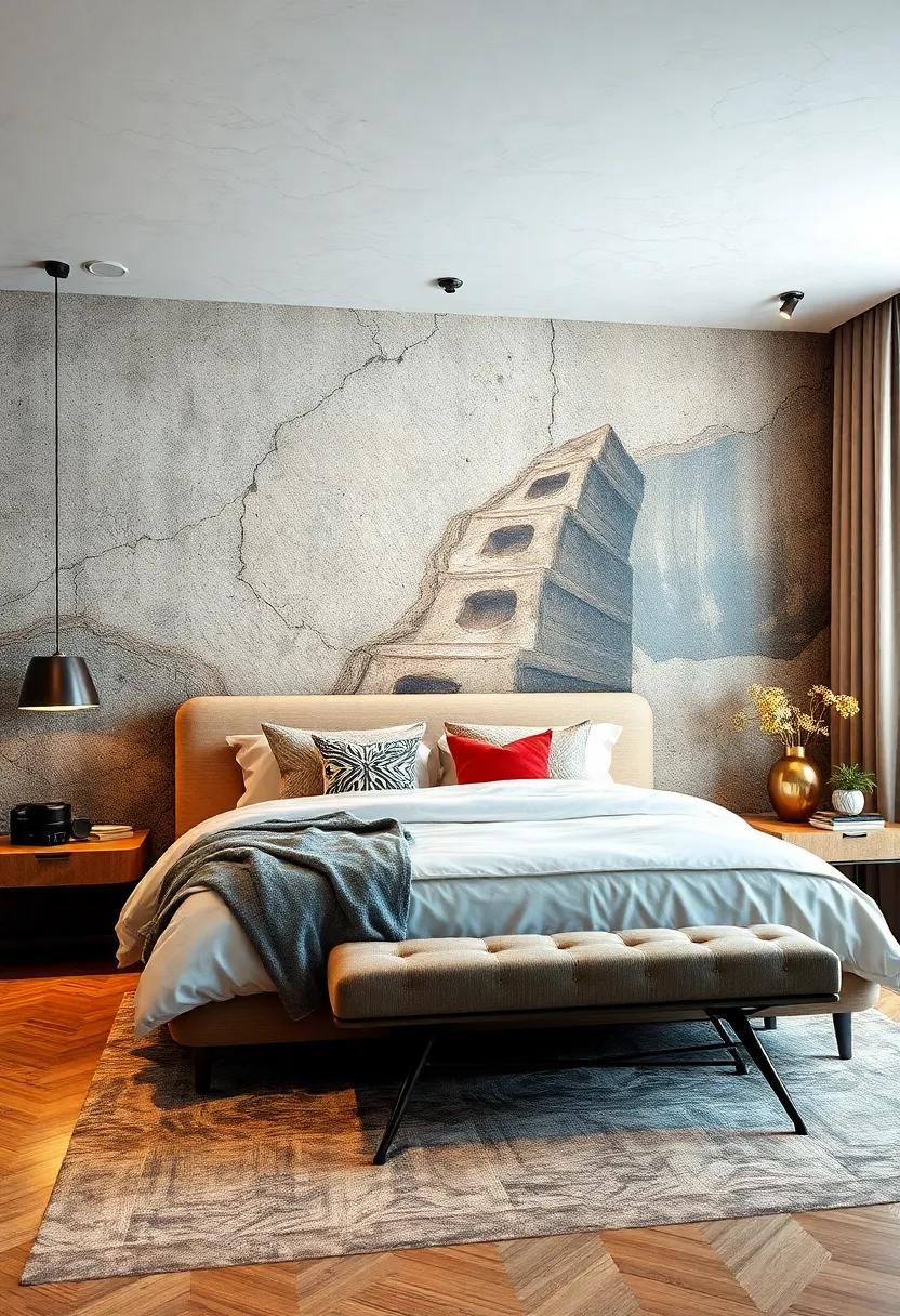 Artistic murals: transform your bedroom into a personal gallery with large-scale murals that offer breathtaking visuals and captivating themes