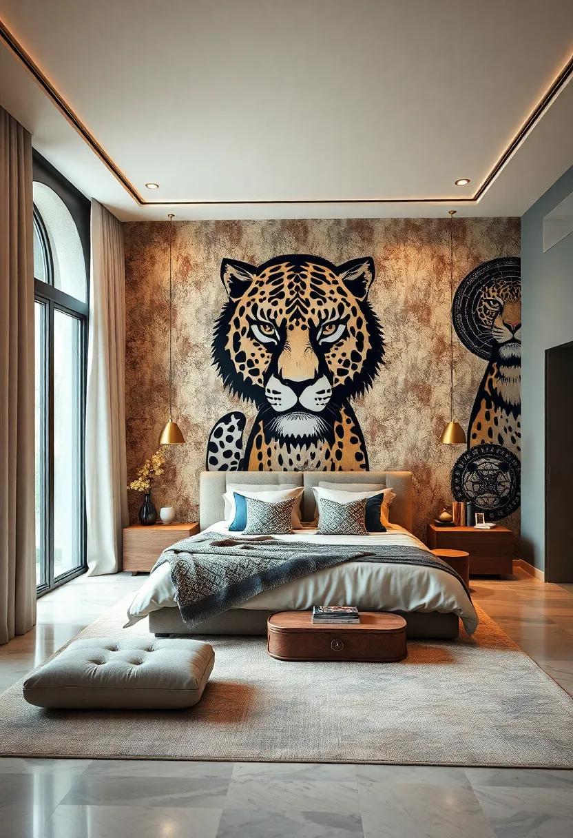 Bold Animal Prints: Make a statement with animal motifs that add a fierce touch to your walls while remaining tasteful and sophisticated