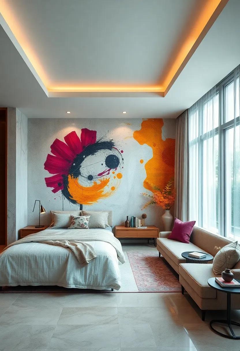 Dramatic Abstract Art: Infuse your space with bold abstract designs that serve as stunning visual focal points, leading to endless conversations