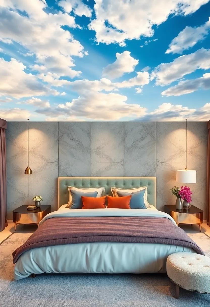 Ethereal Clouds and Skies: Bring a sense of whimsy to your bedroom with dreamy sky-inspired wallpapers that inspire imagination and relaxation