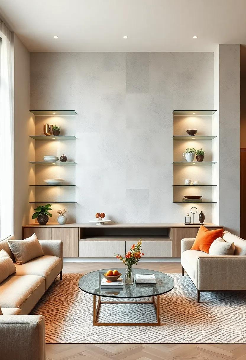 Glass display: Transparent‌ glass shelves add‌ a touch of sophistication while allowing ‍light⁣ to filter through, perfect for‌ showcasing collectibles or fine china