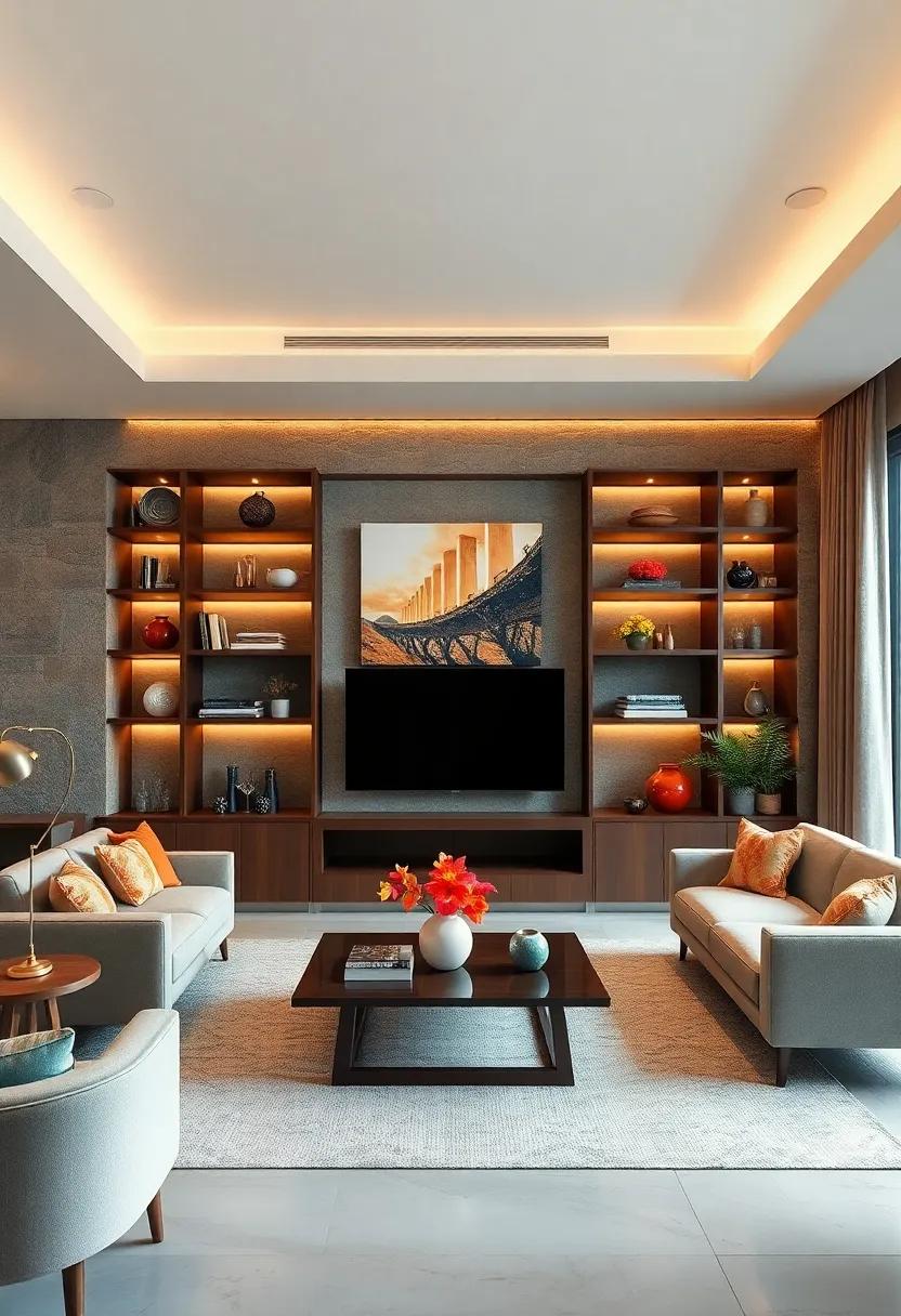 Function Meets Art: Explore built-ins that​ double⁣ as ​art installations, seamlessly merging‍ architecture and artistic ⁣expression in your​ living ​room