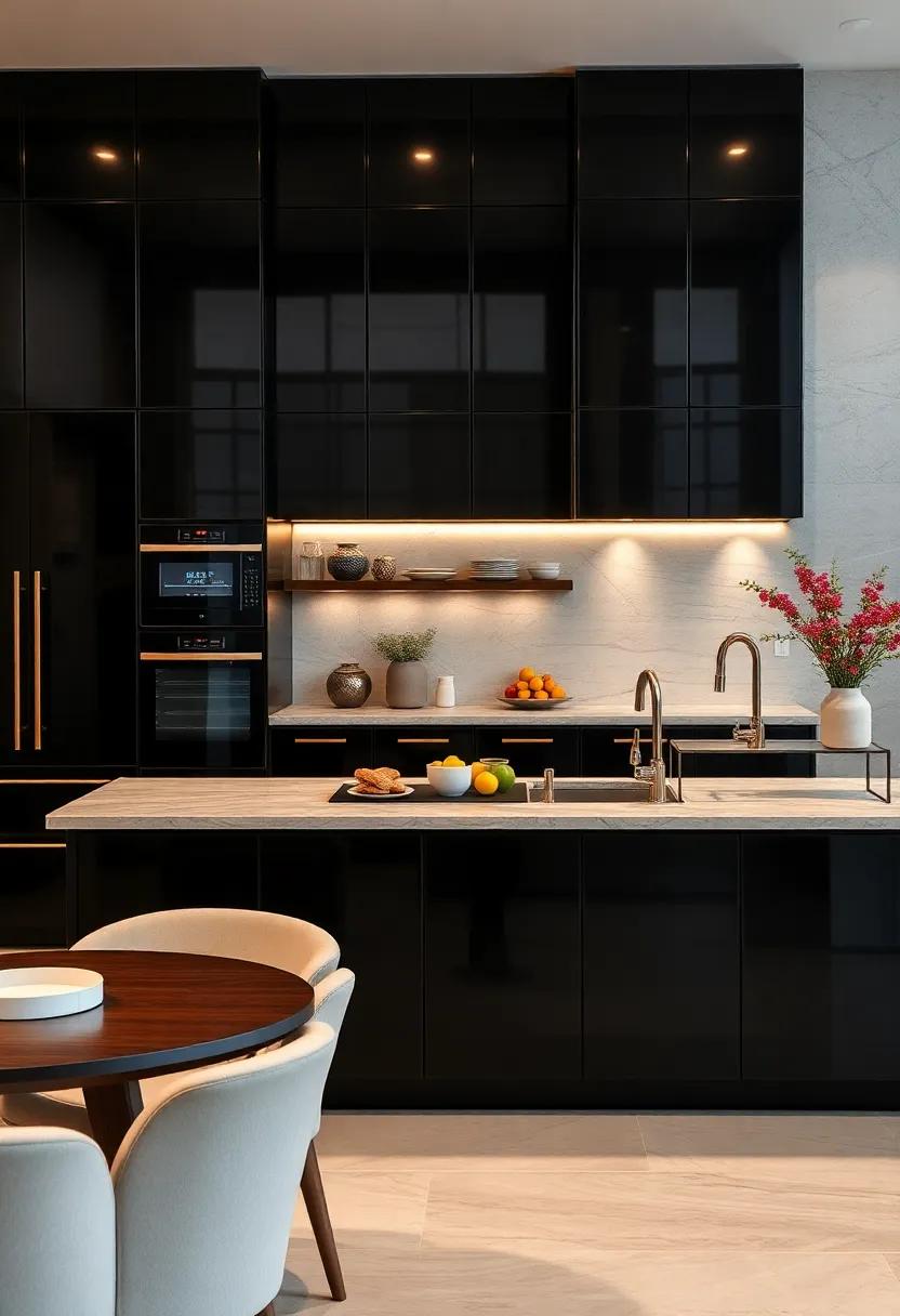 Glossy Black Cabinets: Create a⁣ dramatic and luxurious ‌effect with black⁣ cabinets that exude elegance and modernity