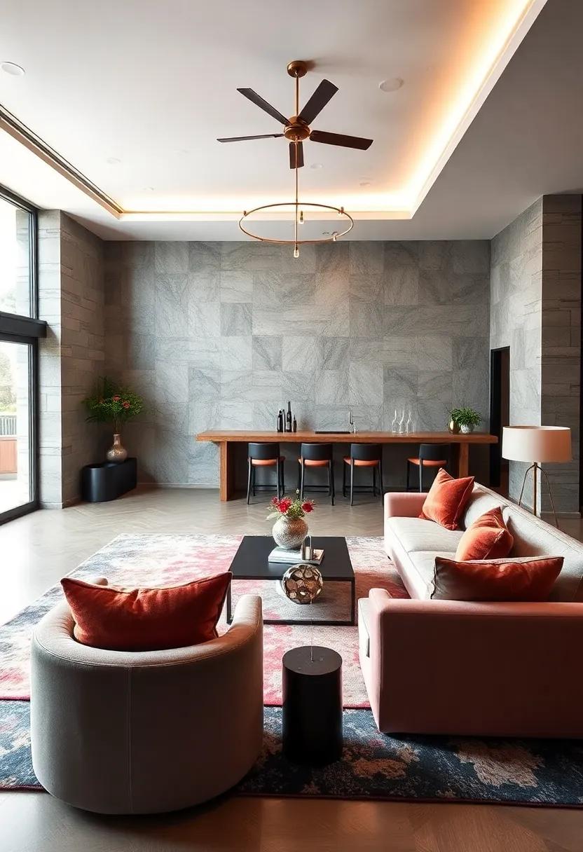 Create Zones with Area Rugs to Define the Bar Space