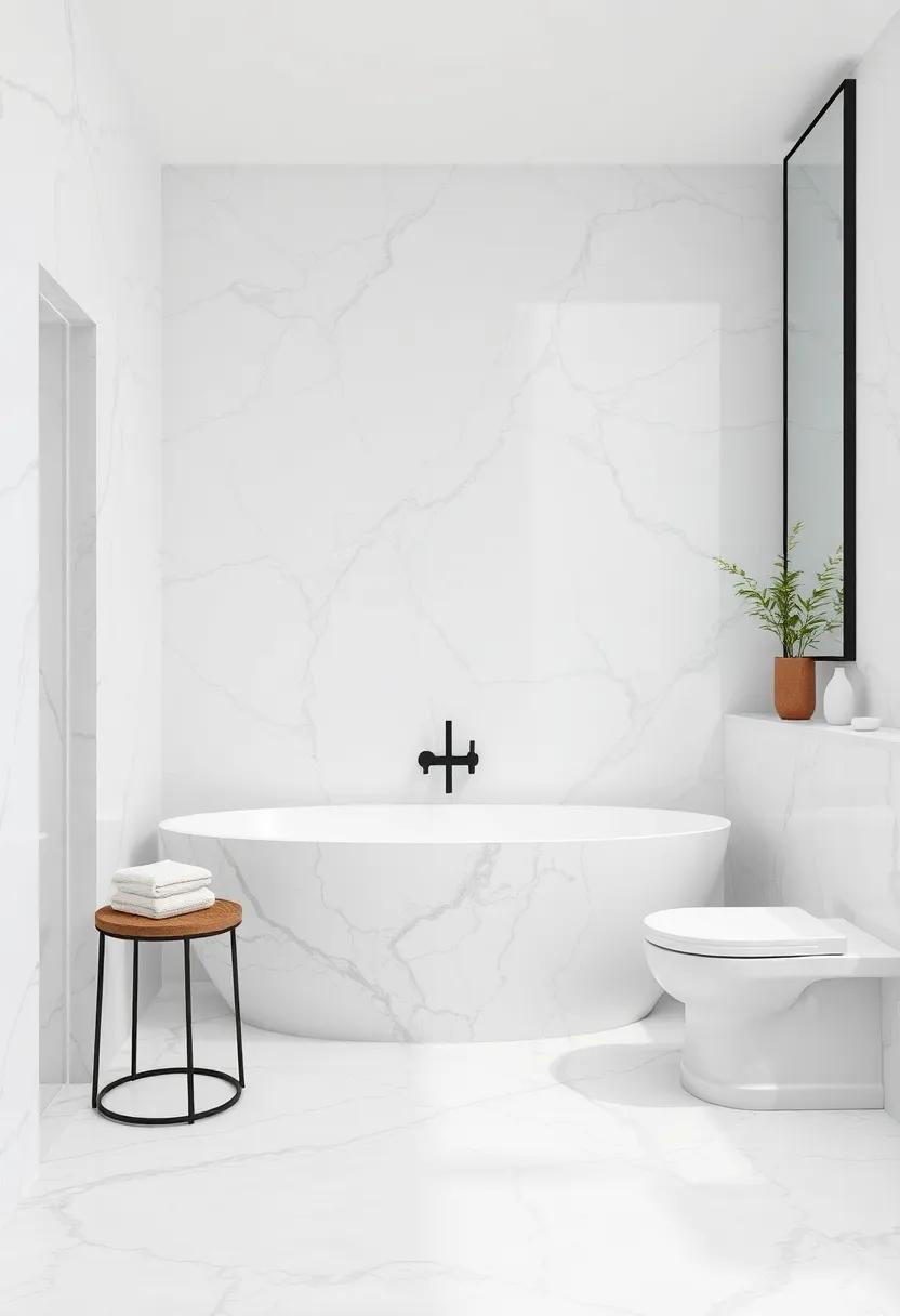 focal ⁣Points: ‌Statement ​Pieces in a Marble Bathroom