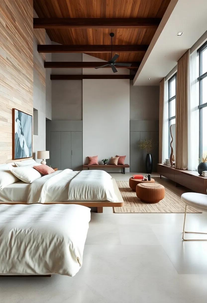 Luxurious Touches: Layer floating furniture with plush textiles to achieve a balanced look that feels inviting yet sophisticated