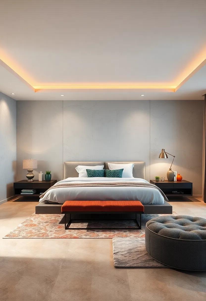 Open Space Concept: Examine how floating furniture promotes an open layout, making your bedroom feel larger and more inviting